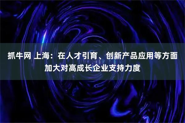 抓牛网 上海:在人才引育、创新产品应用等方面加大对高成长企业支持力度